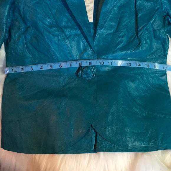 Metrostyle Beautiful Turquoise Leather Jacket. NWT - Picture 9 of 11